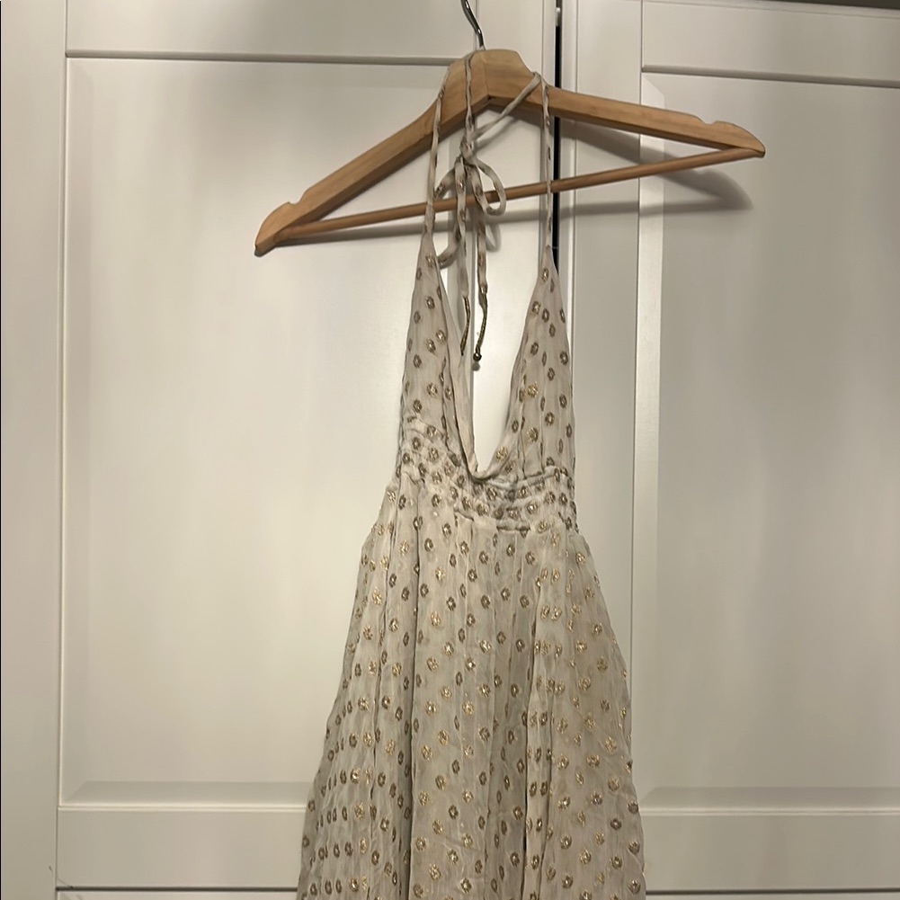 Free People Cream And Gold Maxi Dress
